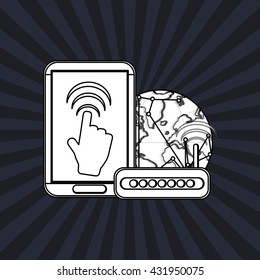 Communication design. Internet concept. Isolated illustration, vector