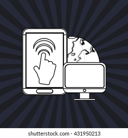 Communication design. Internet concept. Isolated illustration, vector