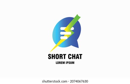 Communication Design logo Template with Short Chat Concept