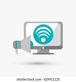 Communication design. Media icon. Flat illustration