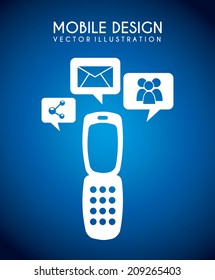 communication design over blue background vector illustration 