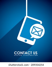 communication design over blue background vector illustration