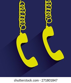 Communication design over blue background, vector illustration