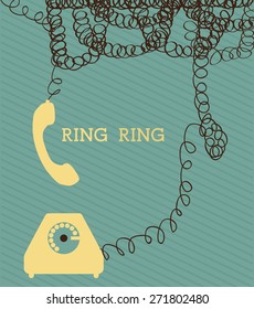 Communication design over blue background, vector illustration