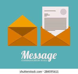 Communication design over blue background, vector illustration