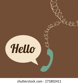 Communication design over brown background, vector illustration