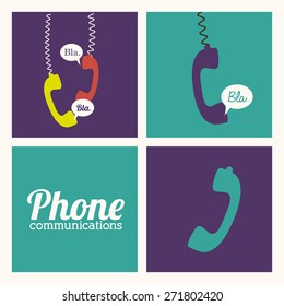 Communication design over colored background, vector illustration