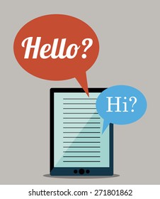 Communication design over grey background, vector illustration