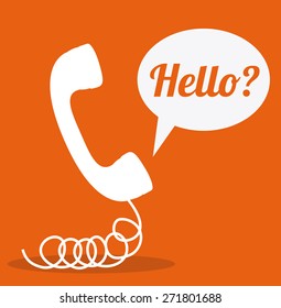 Communication design over orange background, vector illustration