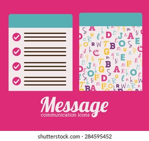 Communication design over pink background, vector illustration
