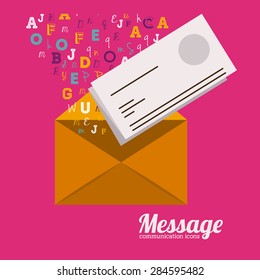 Communication design over pink background, vector illustration