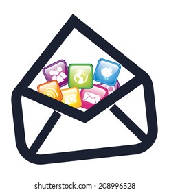 communication design over white background vector illustration