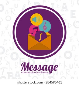 Communication design over white background, vector illustration