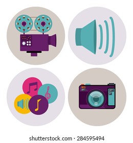 Communication design over white background, vector illustration