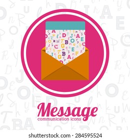 Communication design over white background, vector illustration