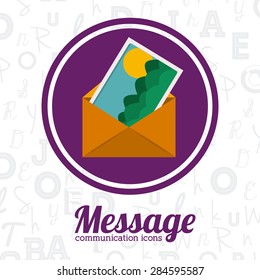 Communication design over white background, vector illustration