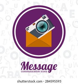 Communication design over white background, vector illustration