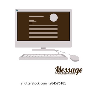 Communication design over white background, vector illustration