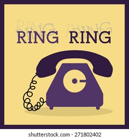Communication design over yellow background, vector illustration