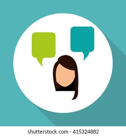 Communication design. people illustration. bubble icon