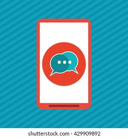 Communication design. smartphone icon. Colorful illustration , vector