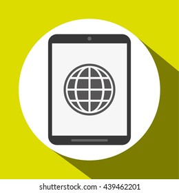 Communication design. smartphone icon. White background, isolate