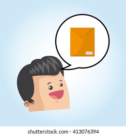 Communication design. Social media icon. mail concept