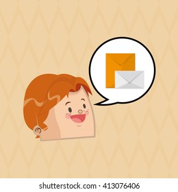 Communication design. Social media icon. mail concept