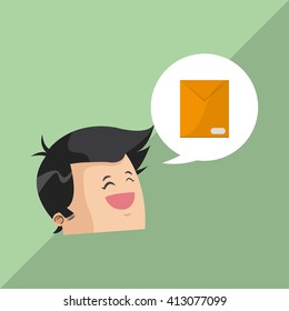Communication design. Social media icon. mail concept