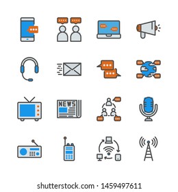 Communication device in colorline icon set.Vector illustration
