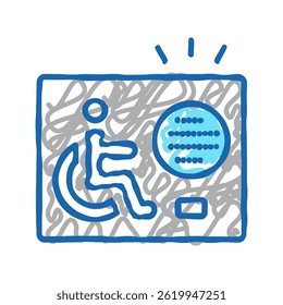 communication device for disabled doodle icon sketch vector. communication device for disabled sign. isolated symbol illustration