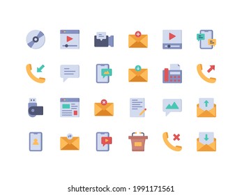 Communication Device Flat Icon Set