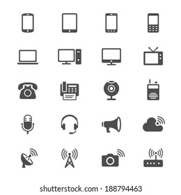 Communication device flat icons