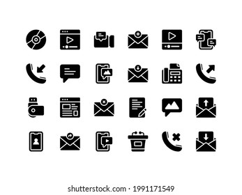 Communication Device Glyph Icon Set
