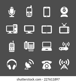 communication device icon set, vector eps10.