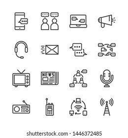 Communication device icon set.Vector illustration