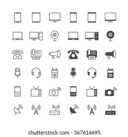 Communication device icons, included normal and enable state.
