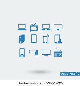 Communication device icons, vector best flat icon, EPS