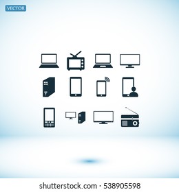 Communication device icons, vector best flat icon, EPS