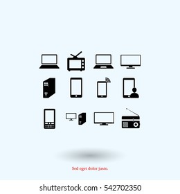 Communication device icons, vector best flat icon, EPS