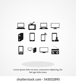 Communication device icons, vector best flat icon, EPS