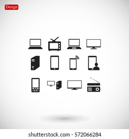 Communication device icons, vector best flat icon, EPS