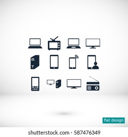 Communication device icons, vector best flat icon, EPS