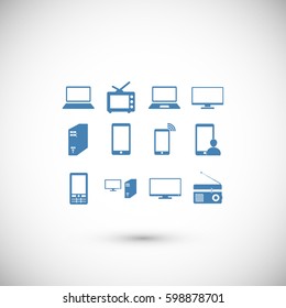 Communication device icons, vector best flat icon, EPS