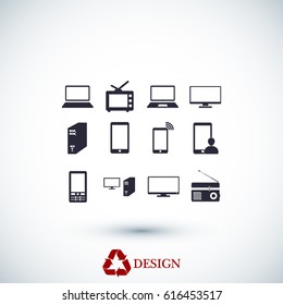 Communication device icons, vector best flat icon, EPS