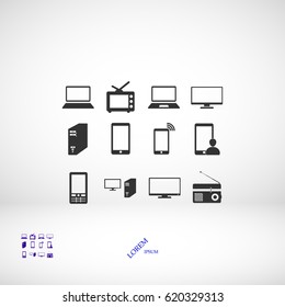 Communication device icons, vector best flat icon, EPS