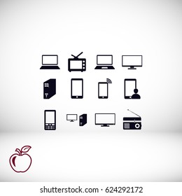 Communication device icons, vector best flat icon, EPS