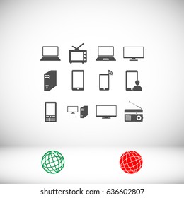 Communication device icons, vector best flat icon, EPS