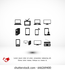 Communication device icons, vector best flat icon, EPS
