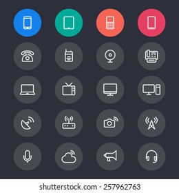 Communication device line icons